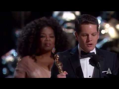 Graham Moore winning Best Adapted Screenplay for 