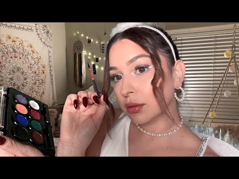 ASMR español ✨ Roleplay Tu Amiga Antipatica te maquilla para una fiesta de disfraz 👻