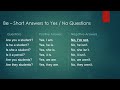 Understanding Simple Present of 'Be' and Short Answers