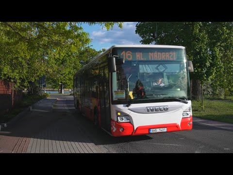 Czech Republic, Hradec Králové, bus 16 ride from Park Golf to Adalbertinum