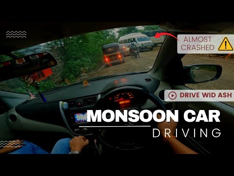 MONSOON CAR DRIVING POV ☁️| BUS ALMOST CRASHED😱| POV ASMR 4K DRIVING | DRIVE WID ASH