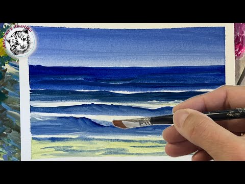 Cómo pintar una marina muy FÁCIL : Curso de Acuarela Opaca o Tempera / Gouache 1 Materiales