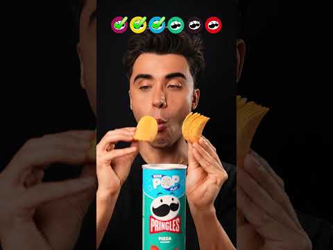 ASMR Eating Various Pringles Flavours Emoji in Order #shorts