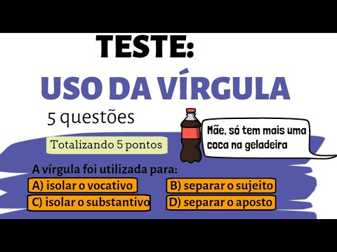 Quiz de português  - USO DA VÍRGULA | Desenhando a Solução