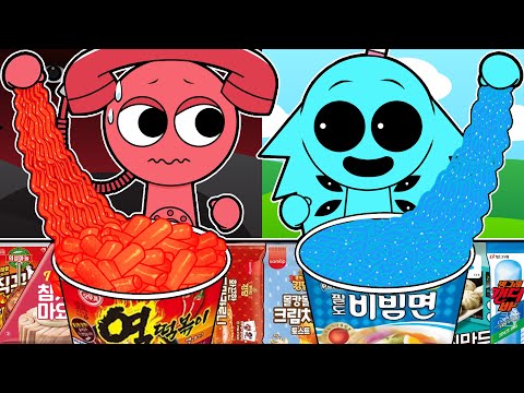 Incredibox Sprunki OC - Tele VS Aqua Convenience Store RED BLUE MUKBANG | Animation | ASMR | MYMY