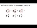 Adding Benchmark Fractions with Mixed Numbers