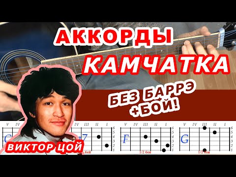 КАМЧАТКА Аккорды 🎸 ВИКТОР ЦОЙ группа КИНО ♪ Разбор песни на гитаре без баррэ ♫ Для начинающих