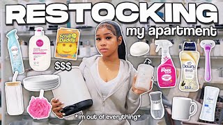 RESTOCKING MY NEW APARTMENT ♡ hygiene, cleaning supplies, home decor, deep clean