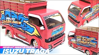 MEMBUAT MINIATUR PICK UP ISUZU TRAGA SPEK KONTES DARI KARDUS || HANDMADE