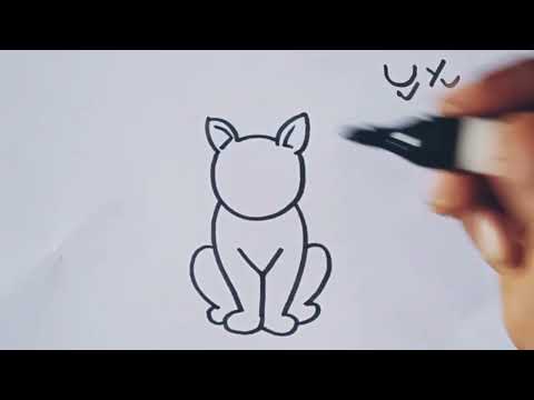 How to draw Cat drawing / Cat drawing step by step / Cute animal drawing