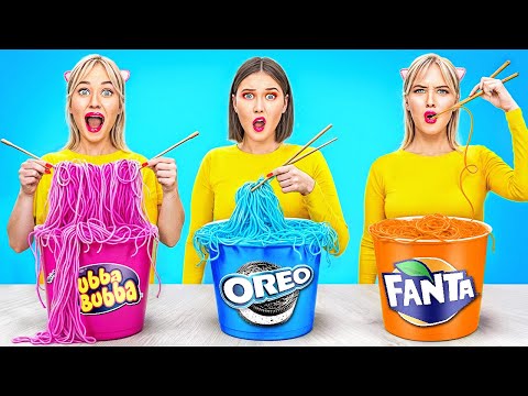 ¡INCREÍBLES DESAFÍOS DE COMIDA DE COLORES! ¿Cuál es tu equipo favorito? por 123 GO!