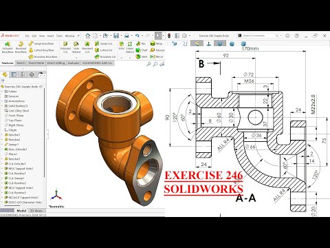 SolidWorks Tutorial Exercise 246–Supply Body