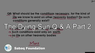 The Dying Sun Q & A Part 2