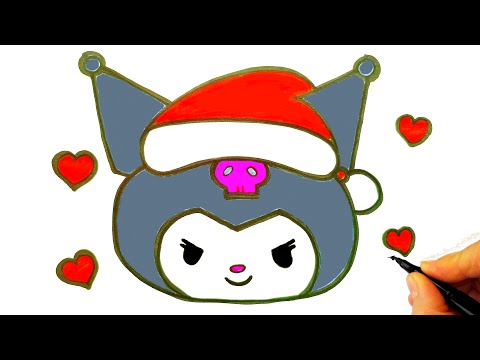 Yılbaşı Şapkalı Kuromi Çizimi - Kolay Kuromi Çizimi - How To Draw Kuromi Easy  Sanrio Kuromi Çizimi