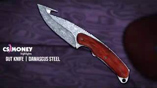 Gut Knife Damascus Steel Gameplay
