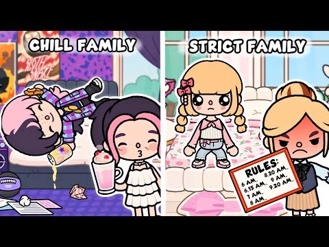 Strict Family 😡☝️ vs. Chill Family 🤪🤟 | Sad Toca Life Story | Toca Boca World