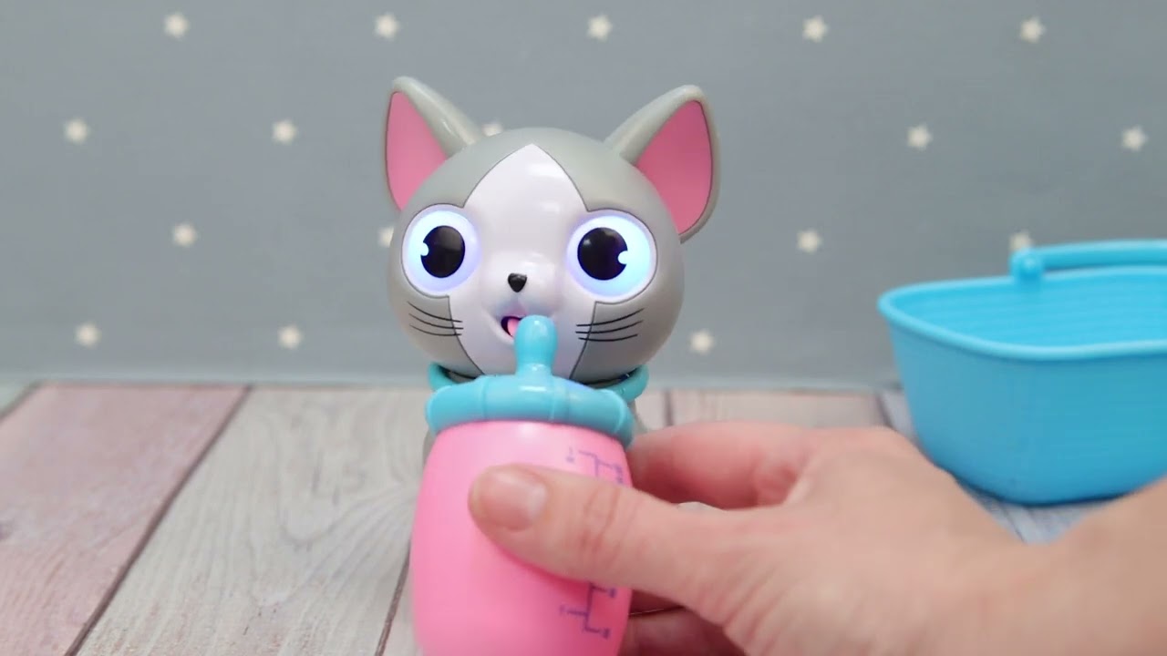 Игрушка Lanson Toys котенок интерактивный с корзинкой и бутылочкой для кормления  - видео
