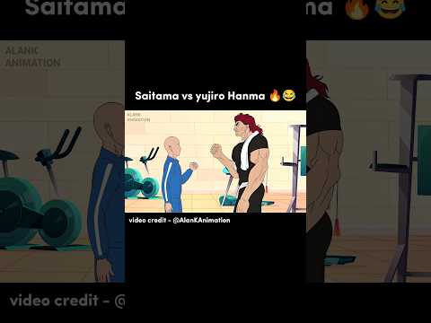 Rock paper scissors fight between saitama and yujiro in the gym #shorts #anime #badass #moments