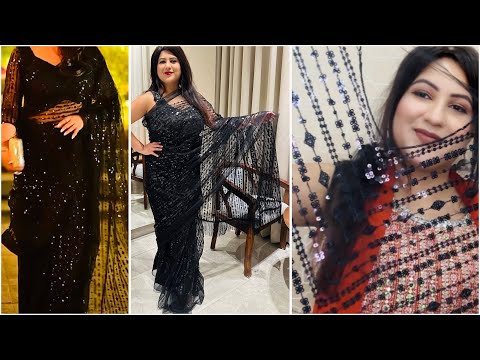 Shiny Black Sequin Saree | Online Shopping Review Instagram | Most Affordable & Best