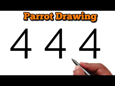 How to draw beautiful bird From number 44 | Bird drawing video easy | Drawing for beginners