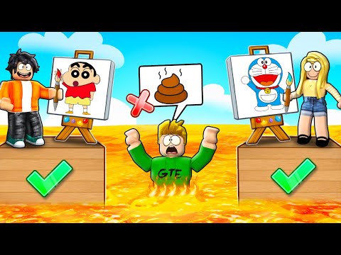 DRAW or DIE in LAVA Challenge in Roblox !!!