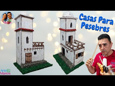 🔴Cómo Hacer HERMOSAS CASAS En Cartón Para PESEBRES, BELENES, Con Arte en Tus Manos - Proyecto # 9