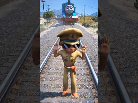 GTAV: LITTLE SINGHAM SAVED BY DEADPOOL AND SPIDER-MAN FROM THOMAS THE TRAIN #shorts #trains