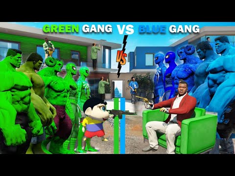 Shinchan Green Gang VS Franklin Blue Gang In GTA 5