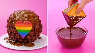 🍫🌈Satisfying Rainbow Melting Chocolate Cake Decorating Ideas #satisfying #cake #chocolate #rainbow