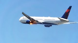 Delta 767 Engine Catches Fire