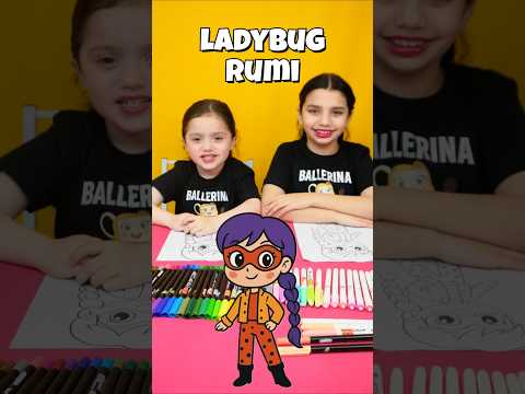 🐞LADYBUG RUMI Las PEQUEÑAS COLOREAN a las Huntrix en el mundo de MIRACULOUS! #huntrix #disney #art