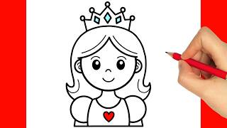 HOW TO DRAW A PRINCESS EASY - DRAWING A CUTE PRINCESS - HOW TO DRAW A PRINCESS KAWAII
