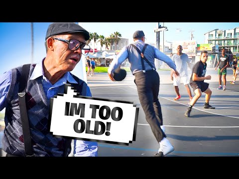 GRANDPA CAN HOOP!! Old man prank vs TRASH TALKERS