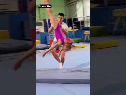 Gymnastics training video 🙌#teambackflip #gymnasticflips #coachingskills //repost by Fearless_Flips