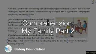 Comprehension: My Family Part 2