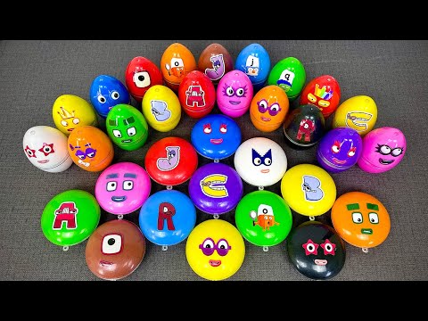 Rainbow SLIME Eggs🌈Looking Numberblocks, Alphablocks in Circle Clay Coloring! Satisfying Videos ASMR