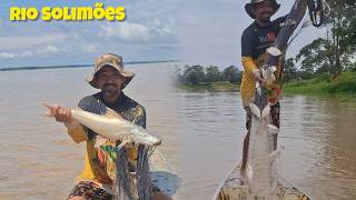 AMAZÔNIA INCRÍVEL! PESCARIA SENSACIONAL NO RIO SOLIMÕES COM MUITO PEIXE PEGO NA TARRAFA 🎣