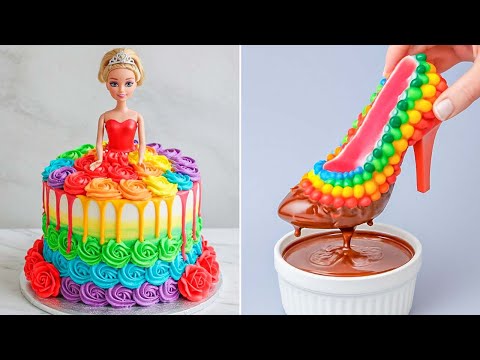 🌈 Tutorial Dekorasi Kue Pelangi yang Memuaskan | Resep Kue Coklat Lezat yang Kreatif dan Seru