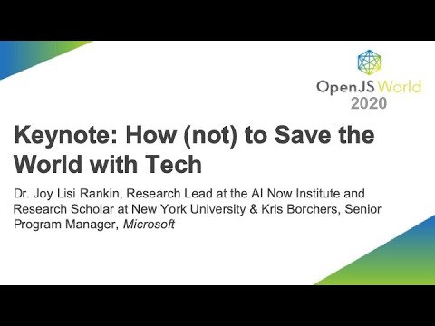Keynote How not to Save the World with Tech