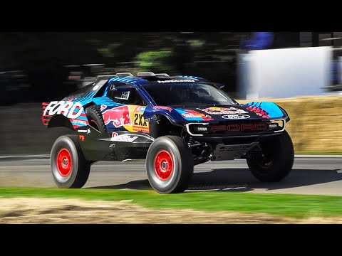 2025 Ford Raptor T1+ Dakar Truck: 5.0 V8 Engine Sound, Accelerations & Donuts!