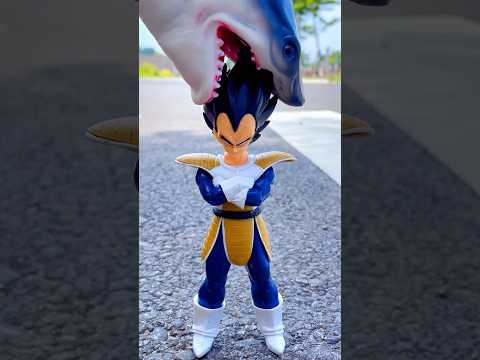 Fermented Shark Attack Vegeta Head😱Swimming Pool Sand Gigachad Phonk Choose RIght DBZ Woa Toys ASMR
