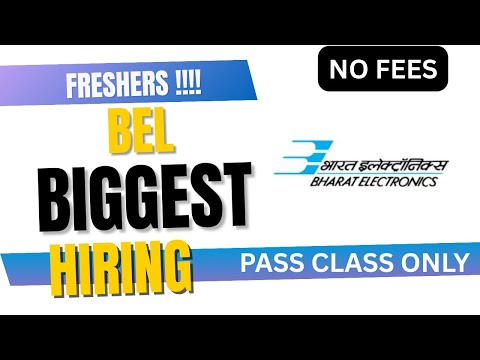 BEL Biggest Hiring for Freshers !!!!!!