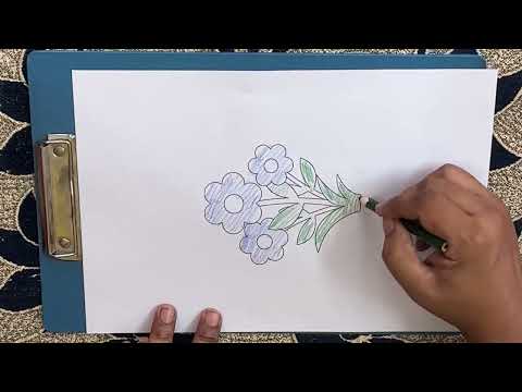 draw a picture of a flower with colored pencils