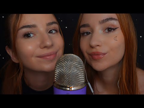 ASMR AVEC MA JUMELLE🌸🌙(proche du micro, whispers & bruits de bouche)