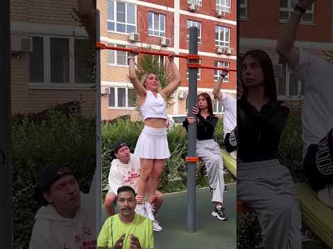 She thought she was the Hulk for a second! #stunt #funny #exercise