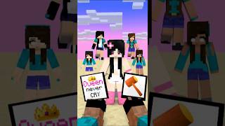 Help Girls Choose Left or Right and Break the Bedrock #shorts #minecraft #queennevercry #newupload