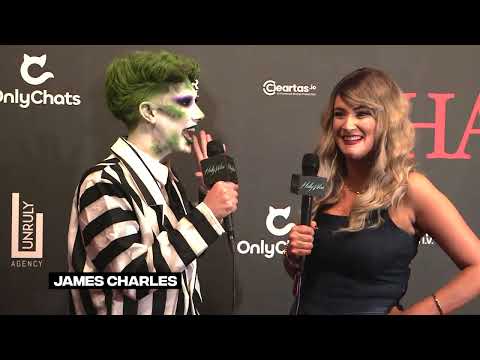 James Charles Gets Spooky & Glam: Exclusive Hollywire Interview in Beetlejuice Halloween Look