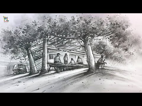 Pencil Sketch and Shading People at Tea Stall || Easy Pencil Art