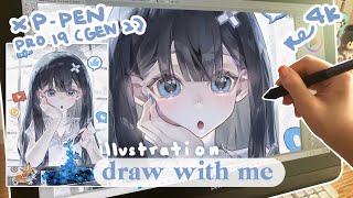 Draw with me💙XPPEN Artist 19 Pro (Gen2) Review //  Photoshop speedpaint