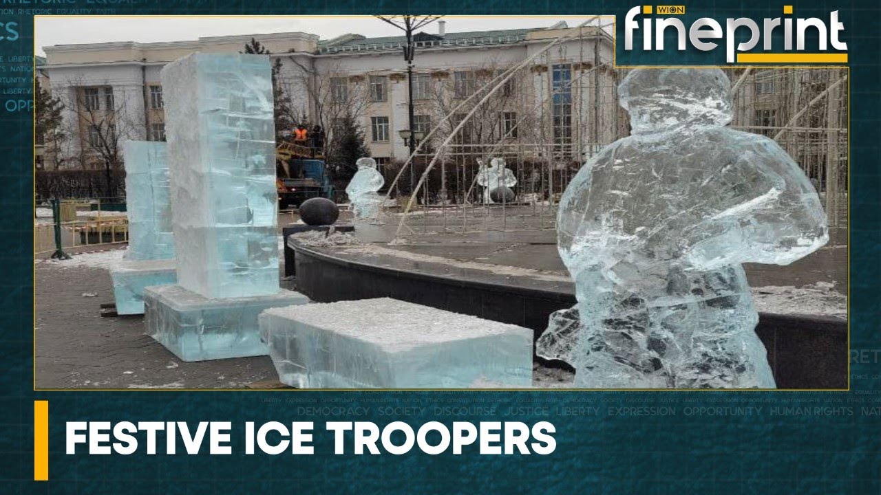 Russia puts up Ice Soldier Sculptures in Siberia